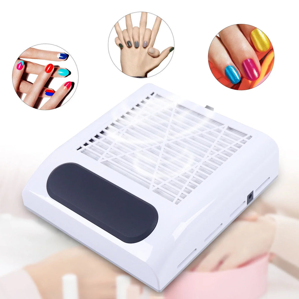 Salon Nail Dust Suction Fan Collector Manicure Vacuum Cleaner Professional Tool with Filter Comfortable Handrest Low Noise Easy Operation
