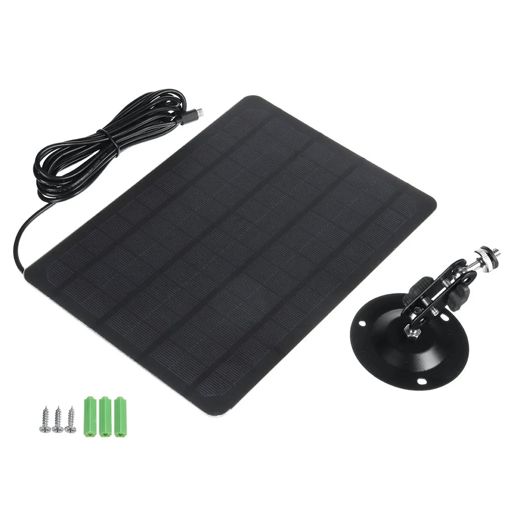 Shinysix USB Solar Panel 10W 6V Monocrystal Silicon Charging Plate, 360-degree Rotation, Fluid Wall Mounted for USB Camera