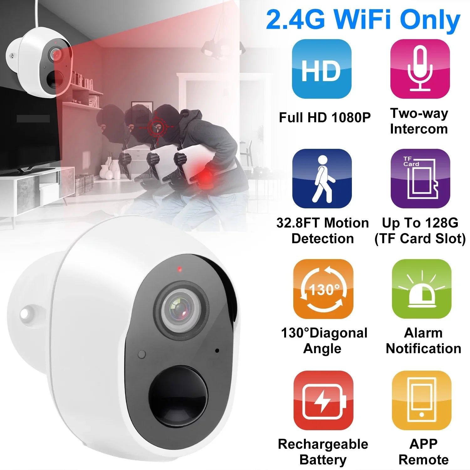 iNova 1080P FHD WiFi IP Camera Two-Way Audio Security Surveillance Camera IP65 Fluid