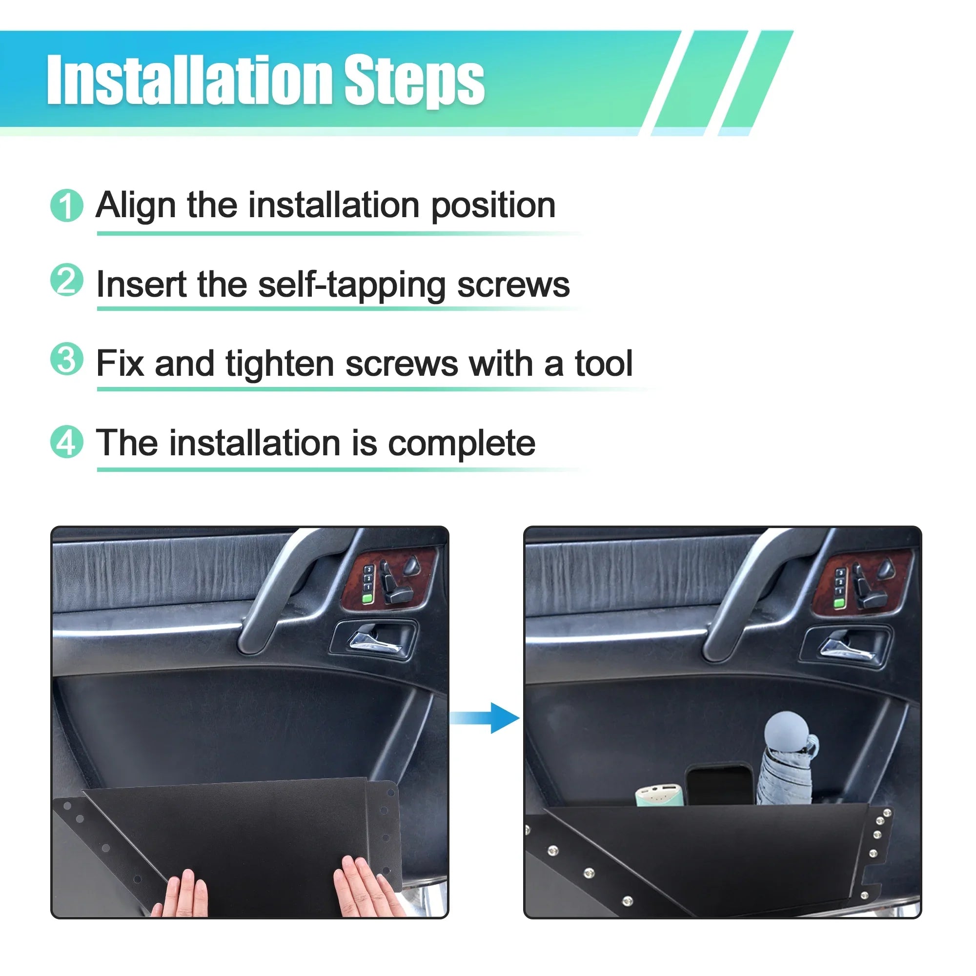 1 Pair Rear Door Storage Pockets Panels Organizer Box for Ford Bronco 6th 4 Door 2021 2022 Accessories