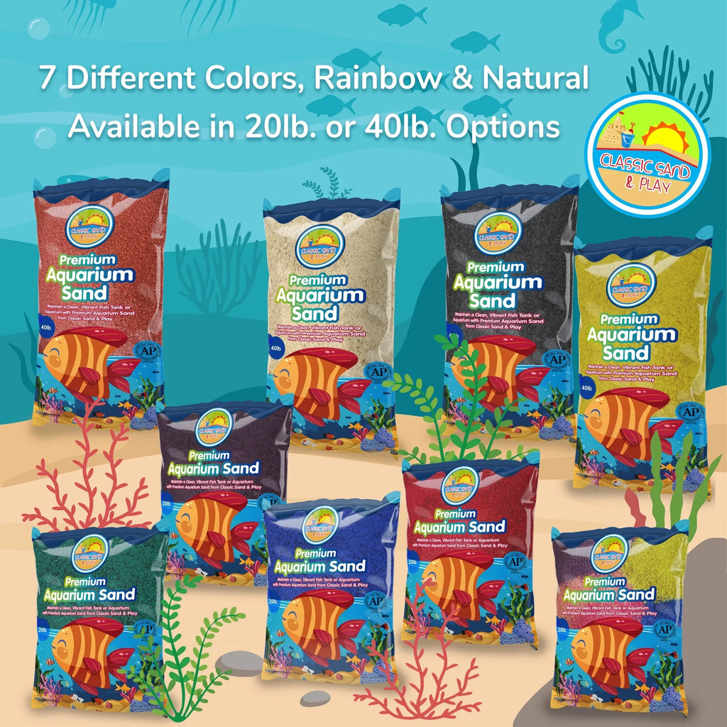 CLASSIC SAND & PLAY Natural Aquarium Sand for Liquid and Fluid Tanks, 20 lb. Yellow