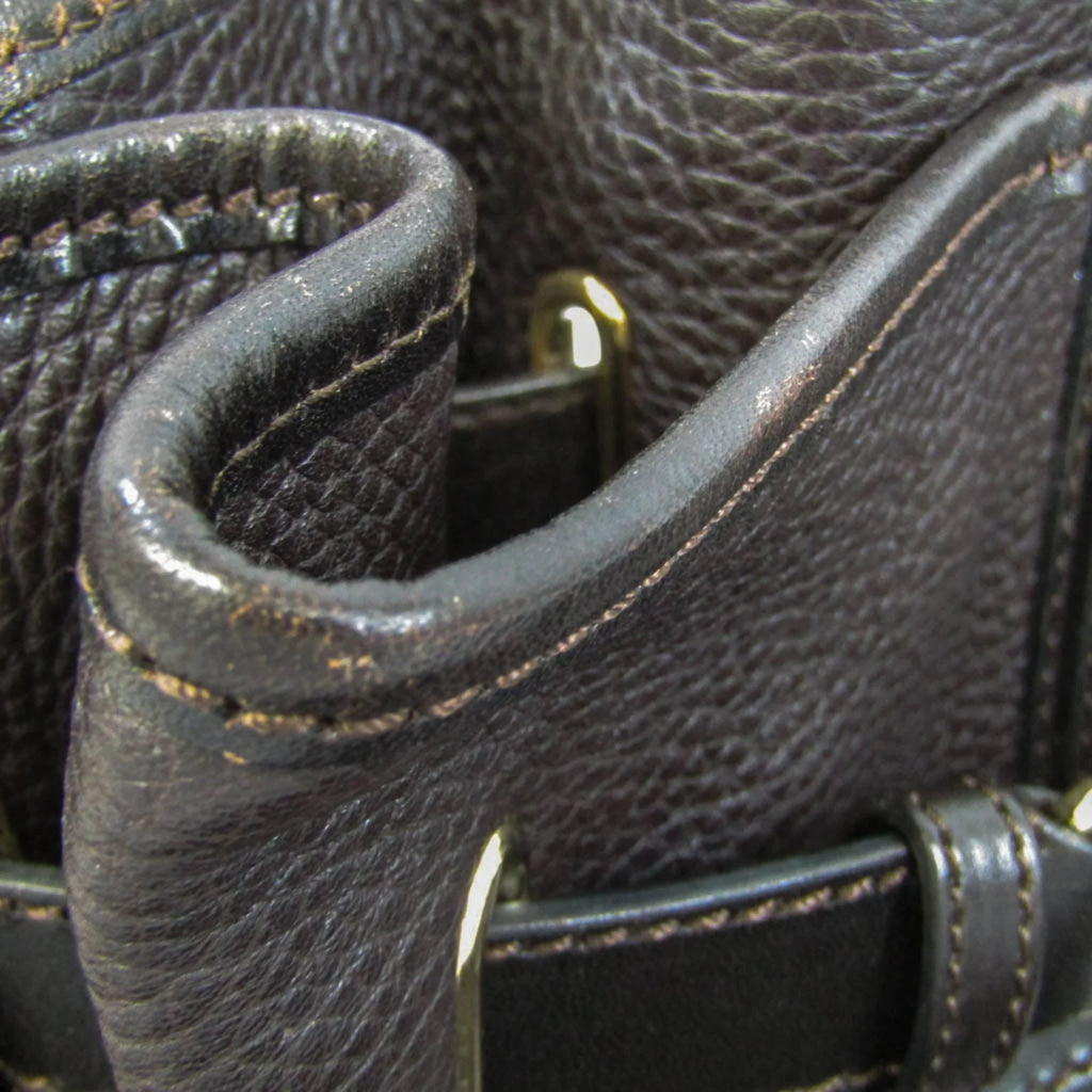 Pre-Owned Burberry 3801199 Women's Leather Handbag,Shoulder Bag Dark Brown (Good)