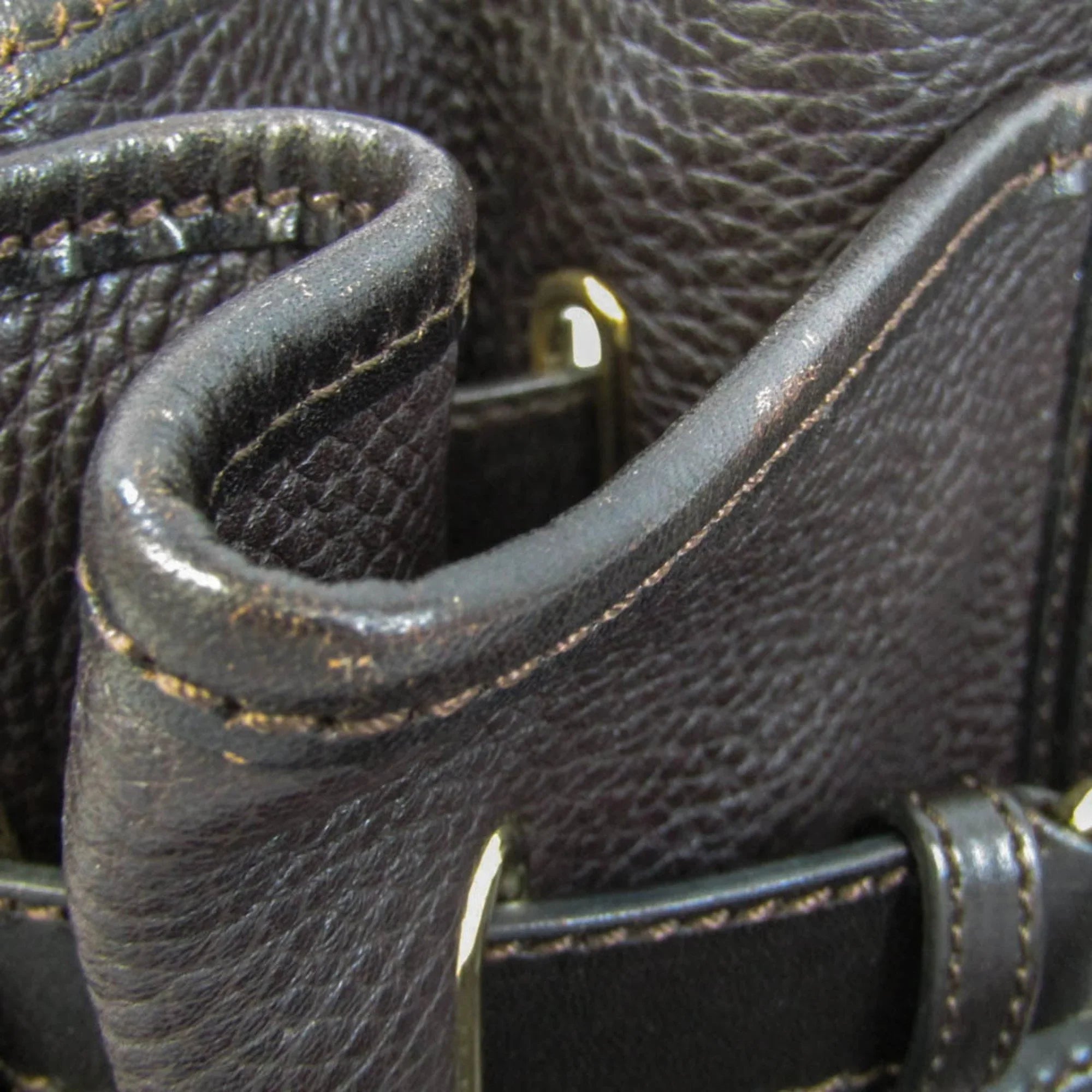 Pre-Owned Burberry 3801199 Women's Leather Handbag,Shoulder Bag Dark Brown (Good)