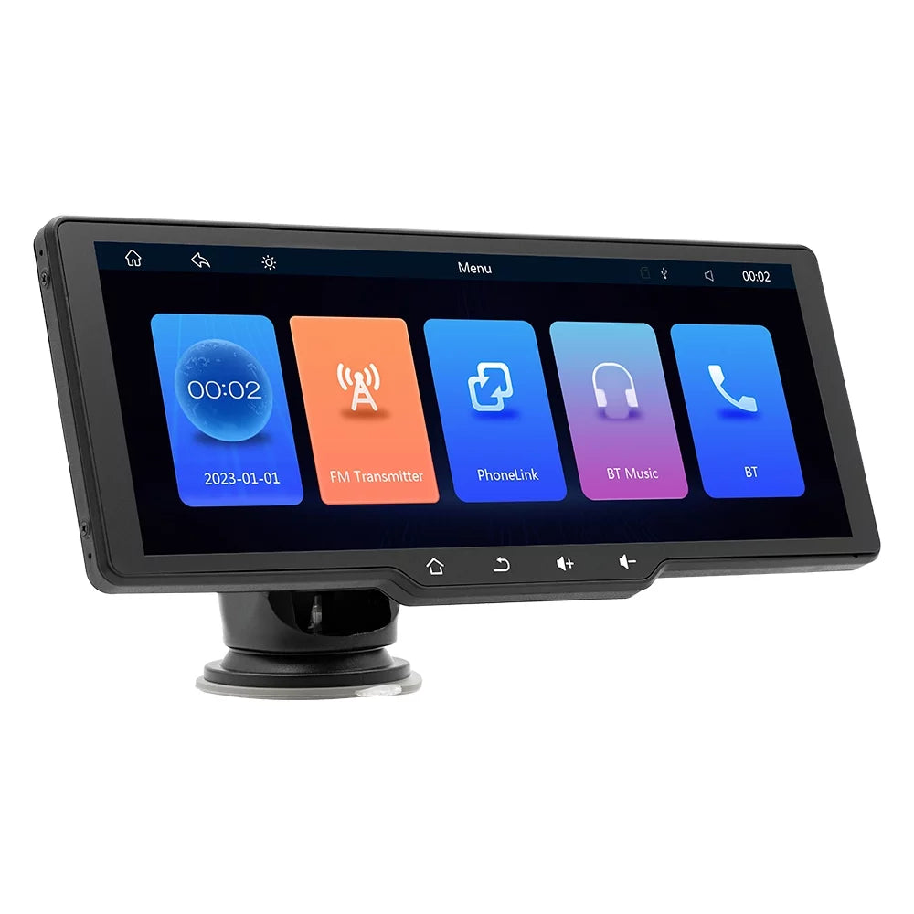 OWSOO Portable Wireless CarPlay Multi-language Car Video Recorder Car Camera Auto Camcorder 10.26in Car Rearview Camera Mobilephone APP Control Car MultiMedia Player