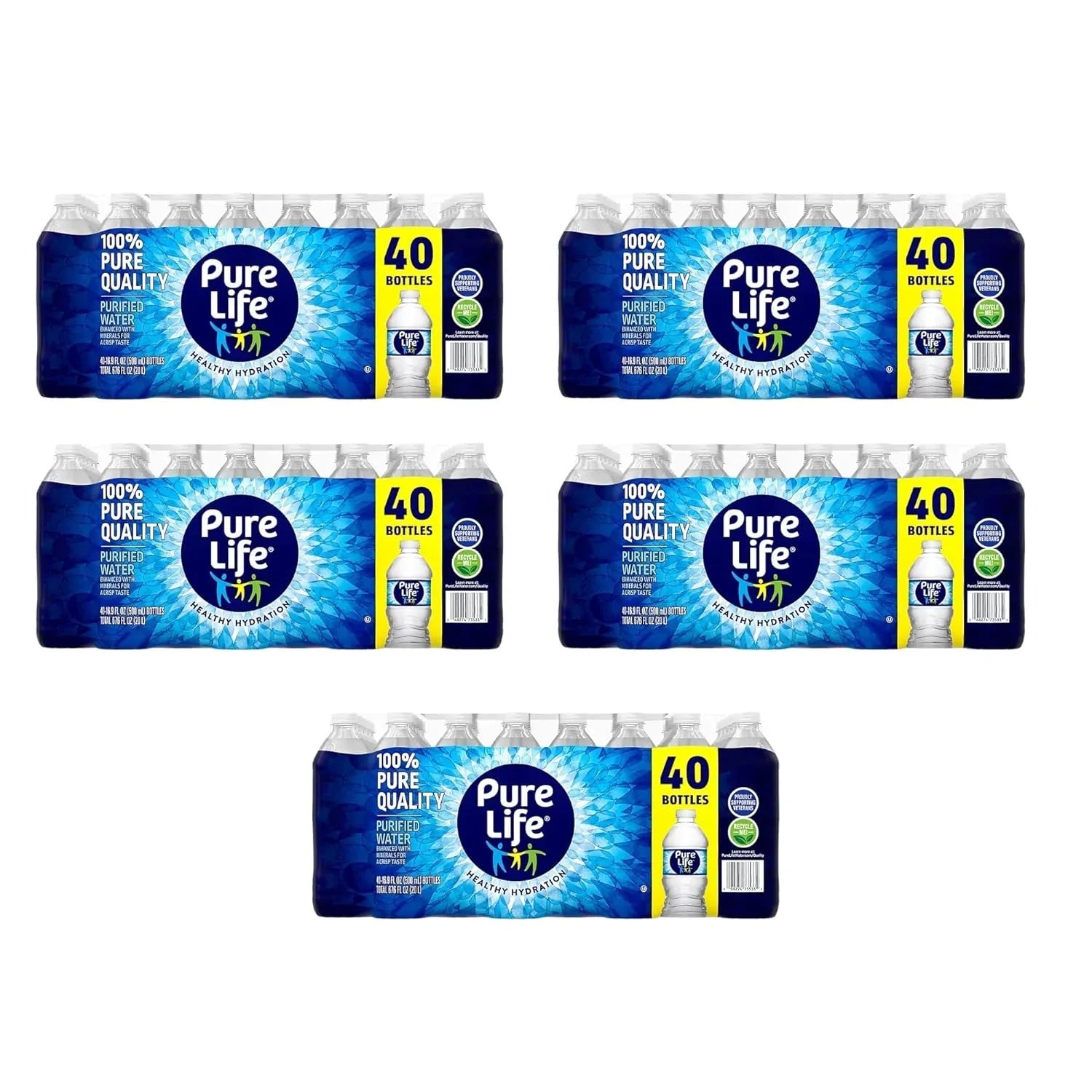 Pure Life Purified Liquid (16.9 Fl. Oz., 40 Pk.) TOTAL 200 BOTTLES
