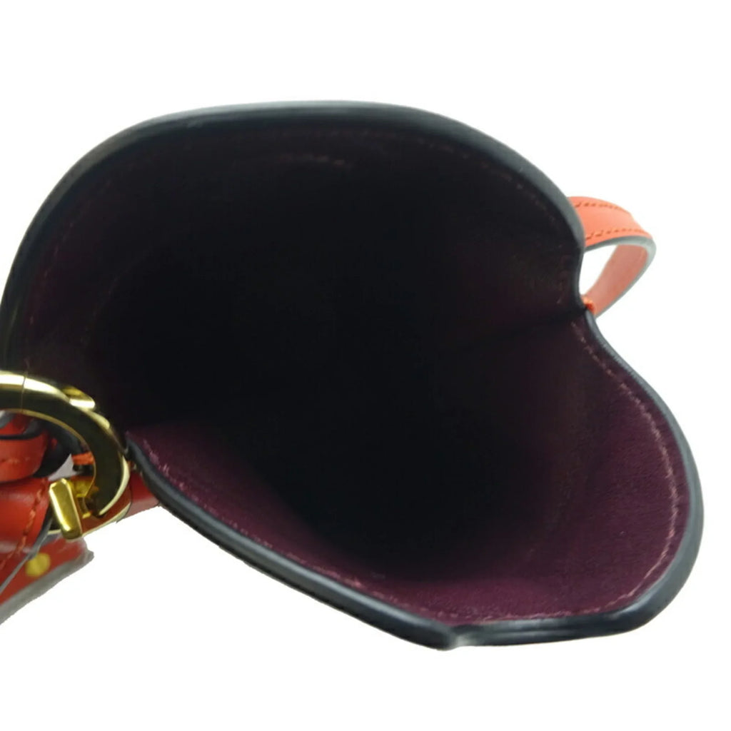 Pre-Owned Loewe Gate Pocket Women's Shoulder Bag 113.54IZ42 Leather Orange x Black (Good)