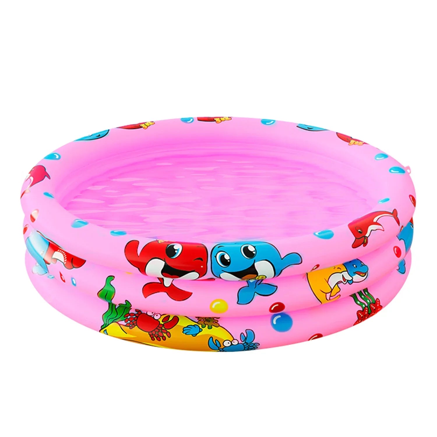 Round Inflatable Baby Swimming Pools, 47"x12" 3 Ring Portable inflatable Swimming Pool for Kids, Kiddie Paddling Pool Indoor&Outdoor Toddler Liquid Game Play Center for Kids/Girls/Boys,Pink