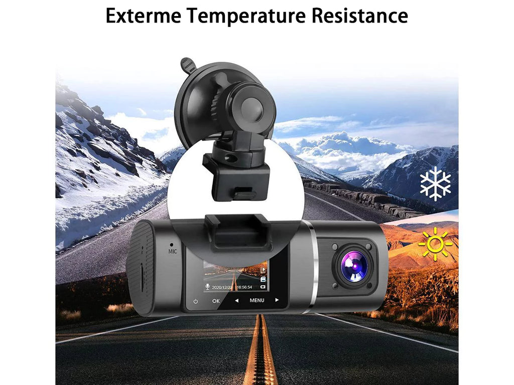 Dual Dash Cam Hardwire Kit Included FHD 1080p+1080p Front Inside Cabin Car Camera Driving Recorder with Infrared Night Vision WDR G-Sensor Loop Recording for Taxi Rideshare