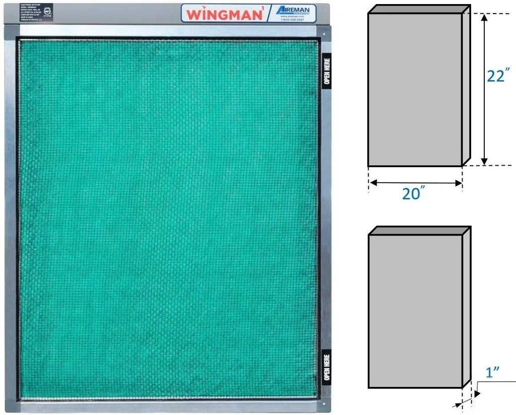 20x22x1 Electronic Air Filter - Homeowner Installed- Simply Replace Your Current AC Furnace Air Filter and PLUG IT IN!