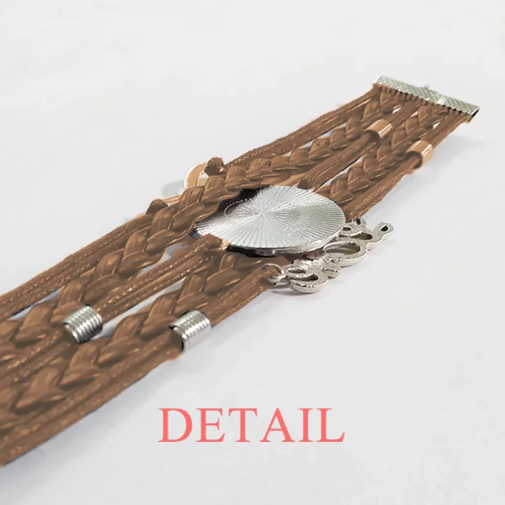Qoutes Famous People Healing Burden Peacock Tail Bracelet Hand Strap Leather Rope Wristband Double Set