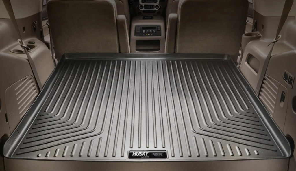 Husky by RealTruck Weatherbeater Series Cargo Liner Behind 3rd Seat Black Compatible with 11-19 Ford Explorer; behind and under upright 3rd Seat