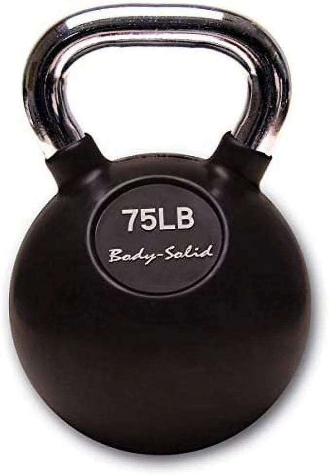 Body-Solid Chrome Rubber Coat Kettlebells 5-80 Pounds (75)