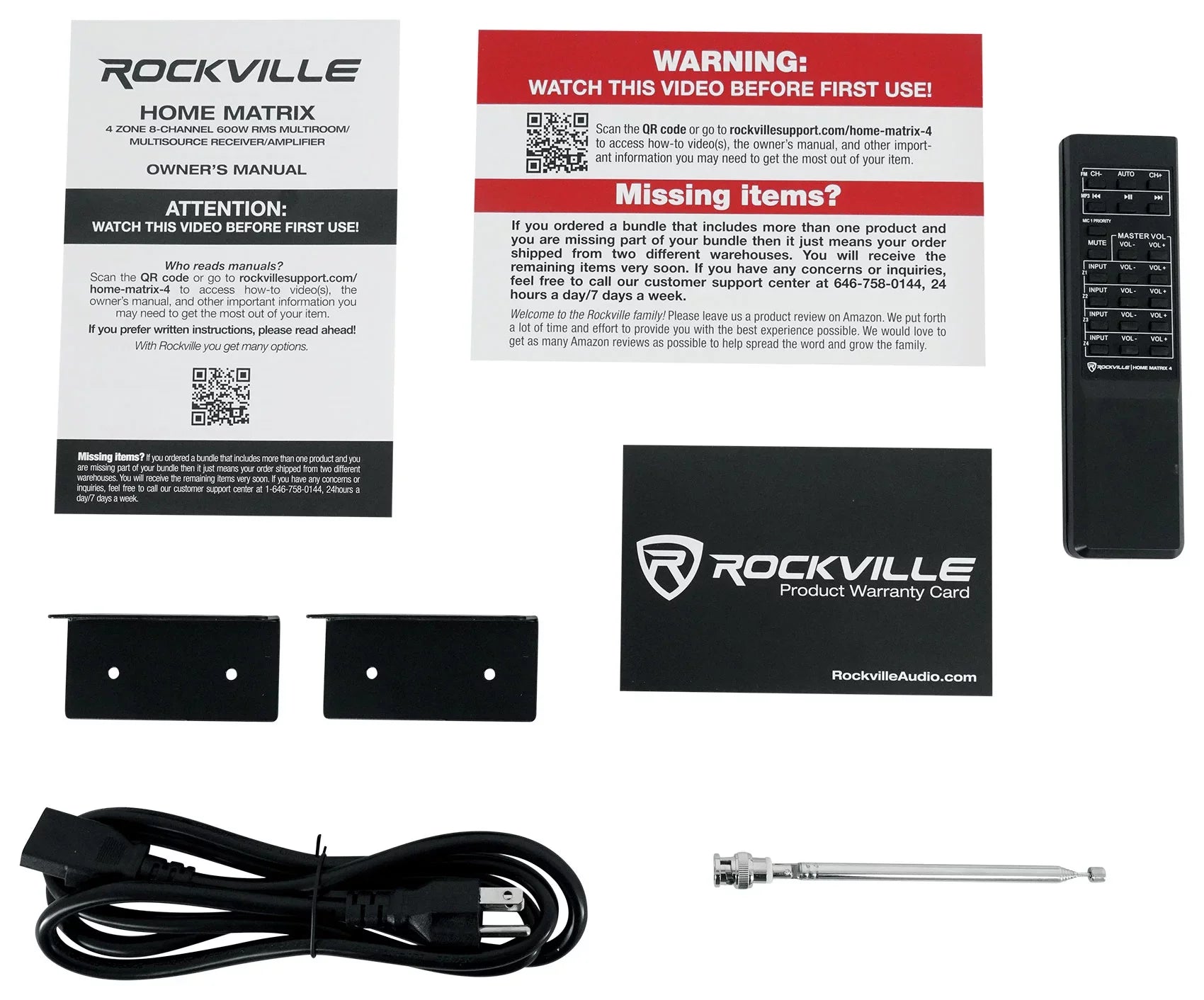 Rockville 4-Room Home Ceiling Speaker System w/ (8) 8" Speakers+4-Zone Receiver