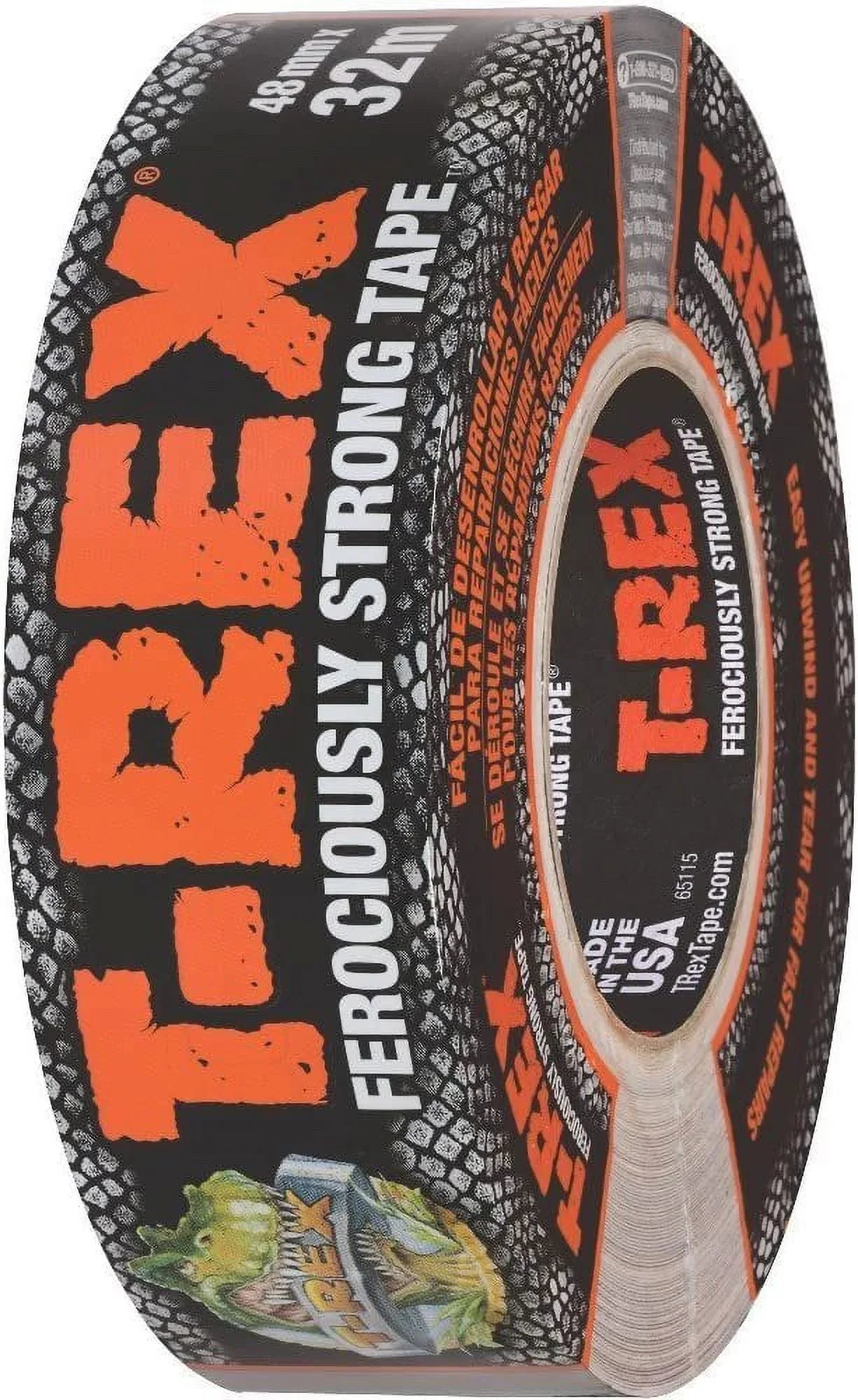 T-REX Ferociously Strong Duct Tape, 1.88 in. x 35 yd, 2 Rolls. Total 70 Yards, Dark Gunmetal Gray 240998