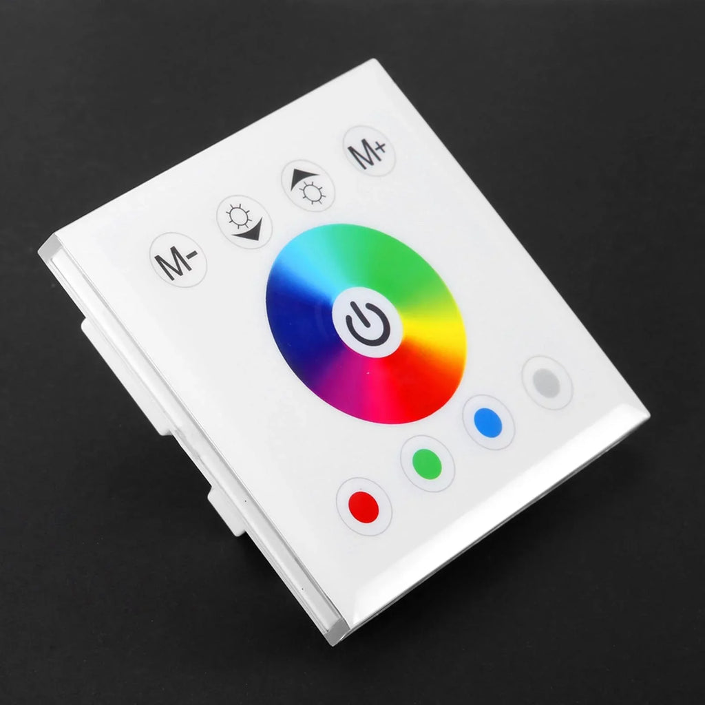 Dingln Wall Mounted Colorful RGBW LED Touch Panel Controller Dimmer Switch For Strip Light White