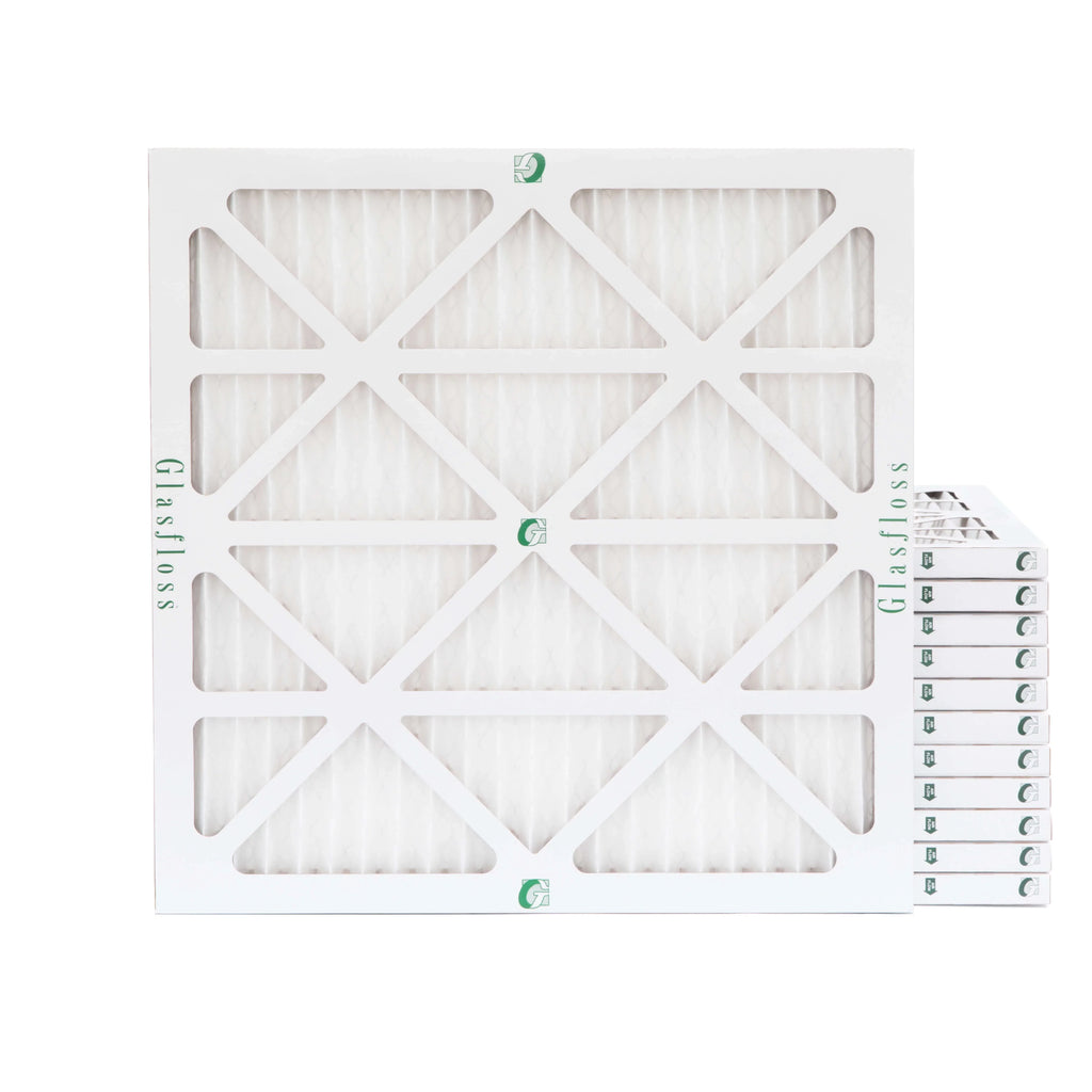 12 Pack of 12x12x1 MERV 13 Pleated Air Filters by Glasfloss. Actual Size: 11-1/2 x 11-1/2 x 7/8