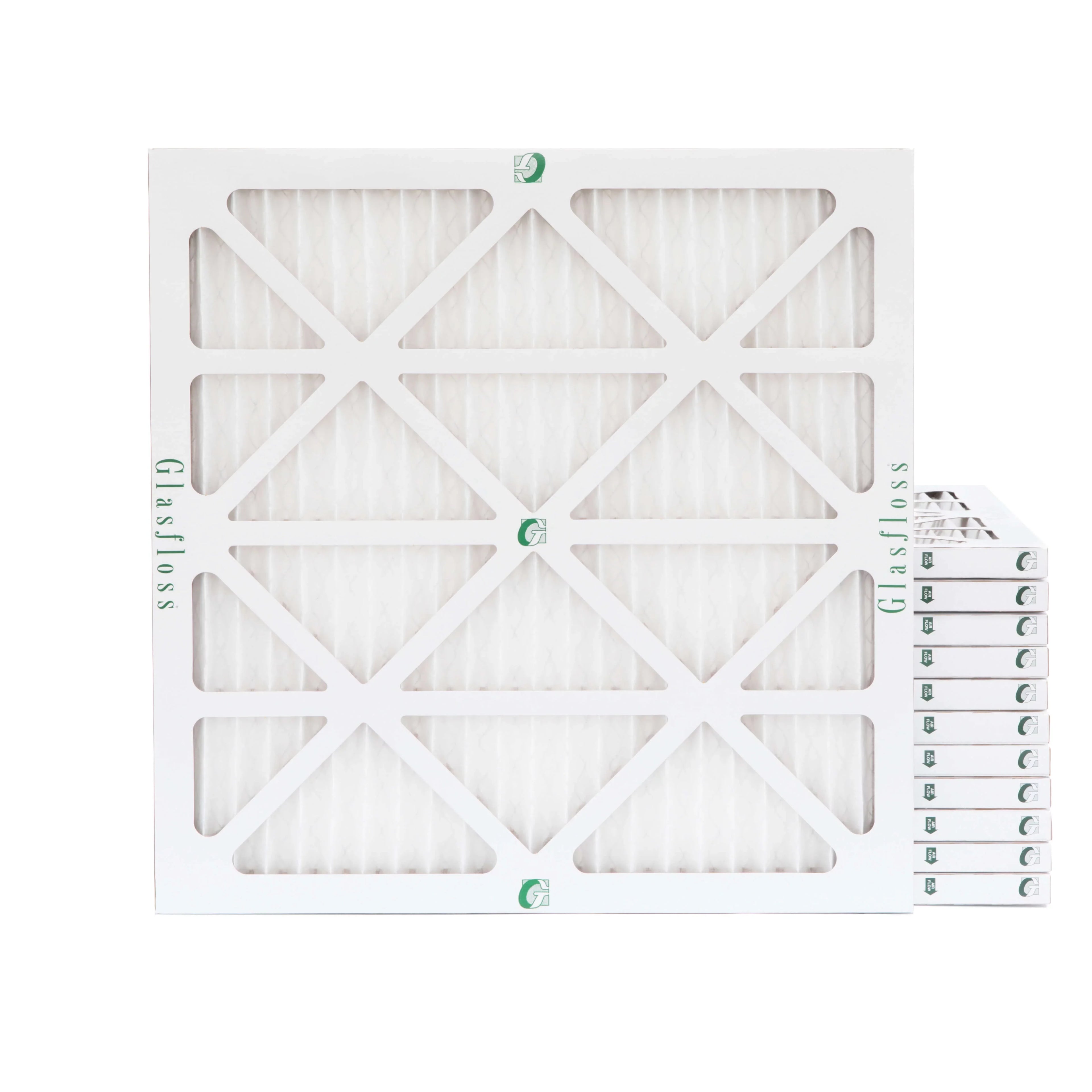 12 Pack of 12x12x1 MERV 13 Pleated Air Filters by Glasfloss. Actual Size: 11-1/2 x 11-1/2 x 7/8