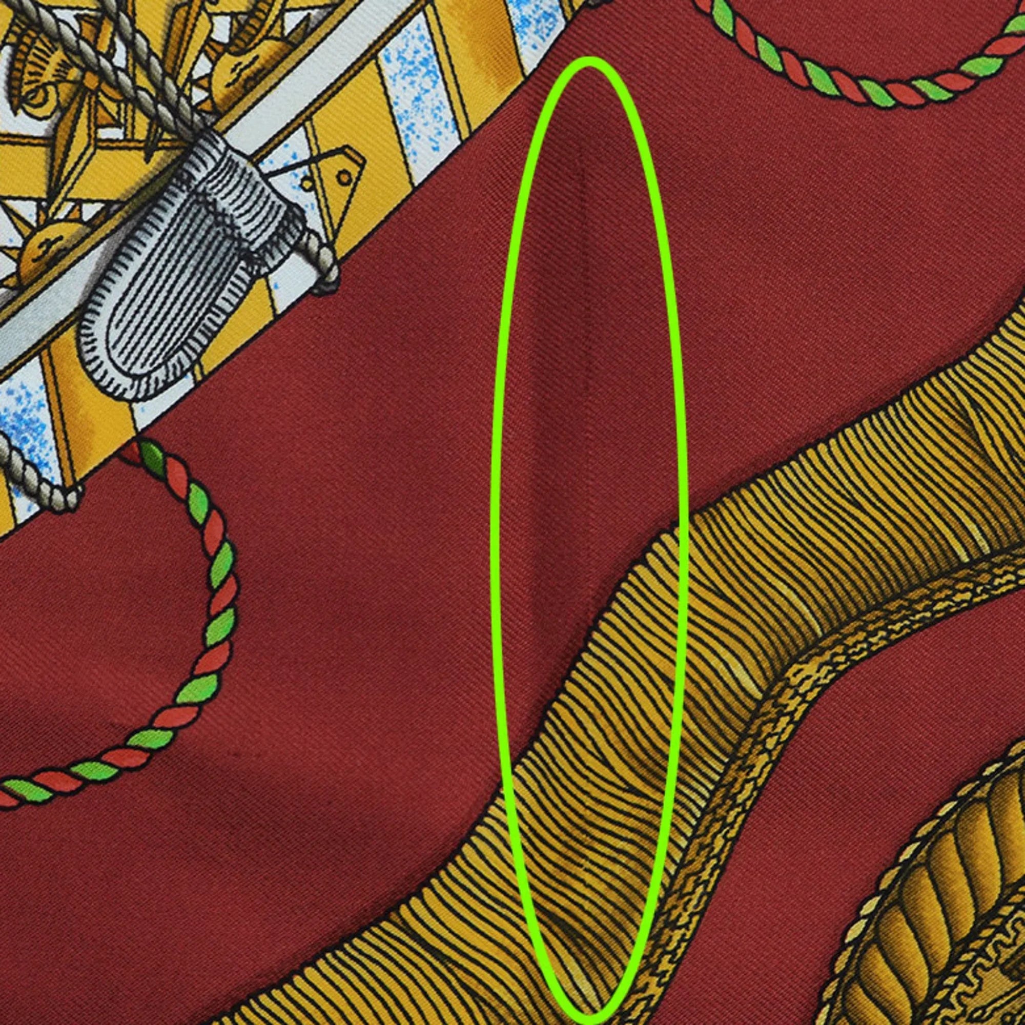 Pre-Owned HERMES Hermes Carre 90 LES TAMBOURS Tambour Taiko Blue x Red Scarf Muffler (Good)