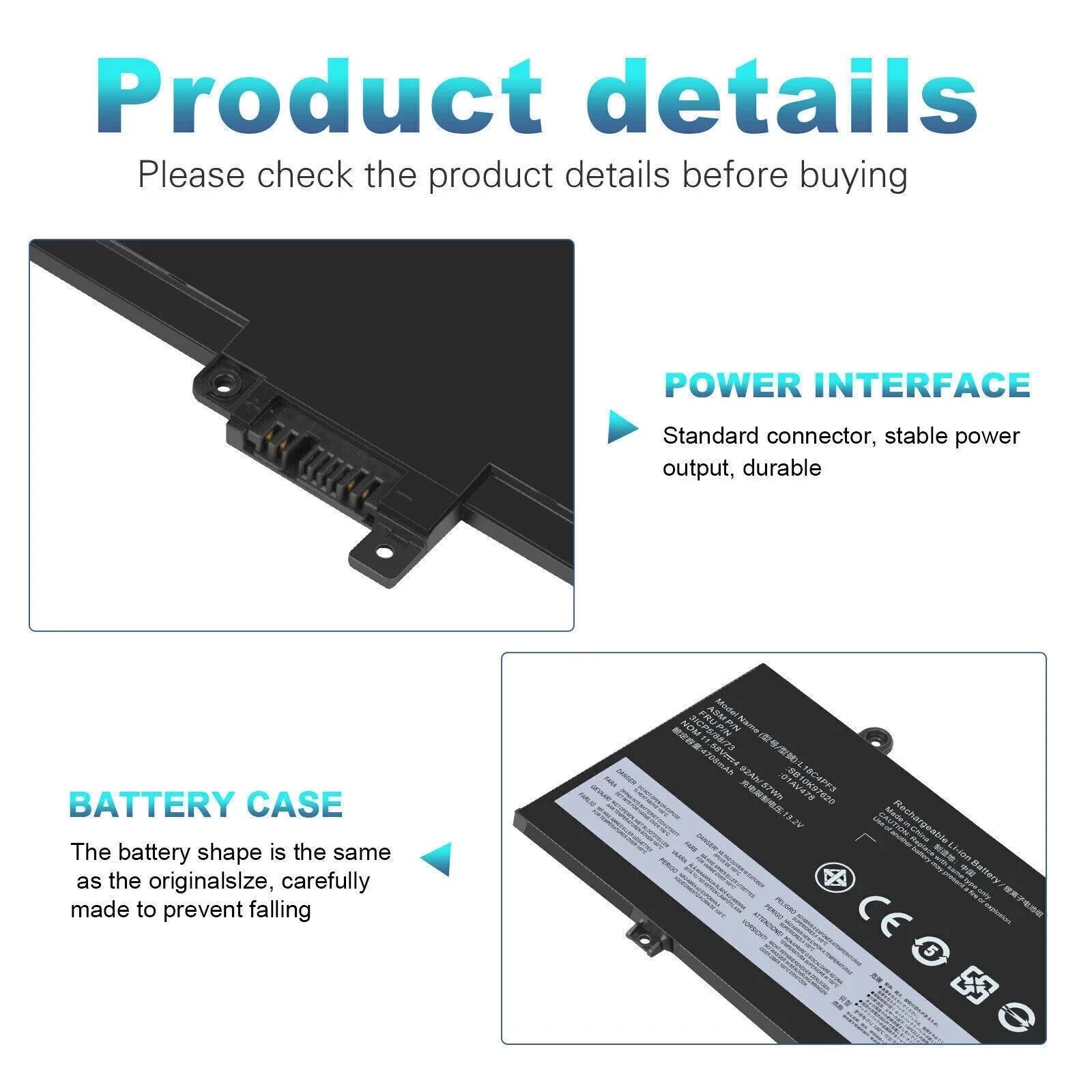 OEM 57Wh L17L3P71 Battery For ThinkPad T480S SB10K97622