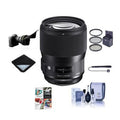 135mm f/1.8 DG HSM ART Lens for E, Black, Bundle with ProOptic 82mm Filter Kit, Flex Lens Shade, Cleaning Kit, Lens Wrap, Lens Cap Tether, PC Software Kit