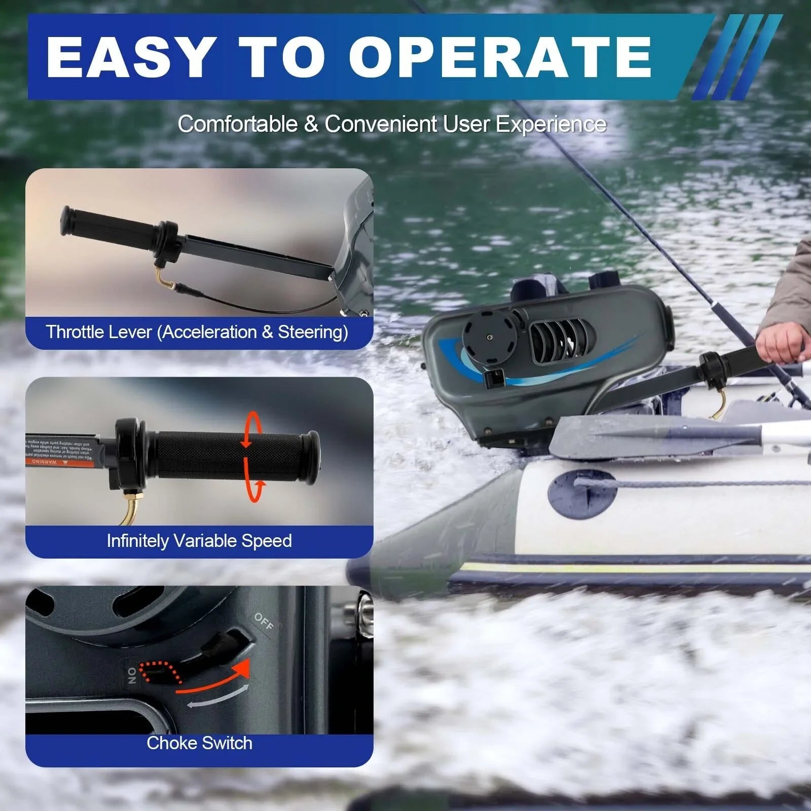 Heavy Duty 3.5HP 2 Stroke Outboard Engine Motor Boat Engine Fluid Cooling System