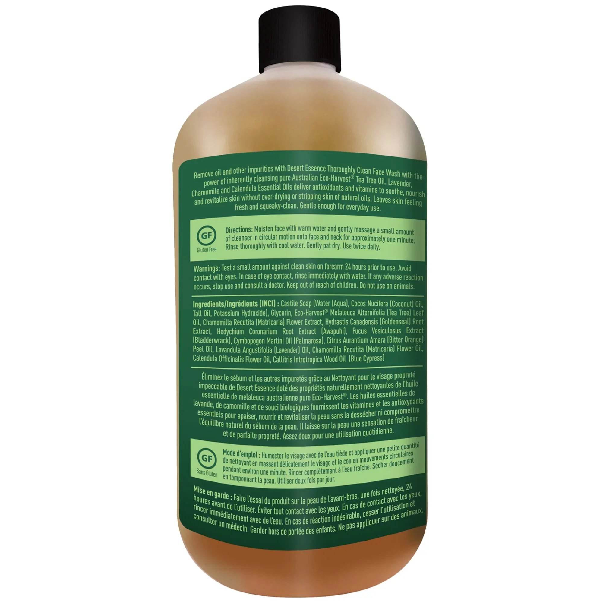 Desert Essence, Thoroughly Clean Face Wash With Tea Tree Oil, Hydrating & Non-Drying, 32 Fl Oz (Pack Of 2)
