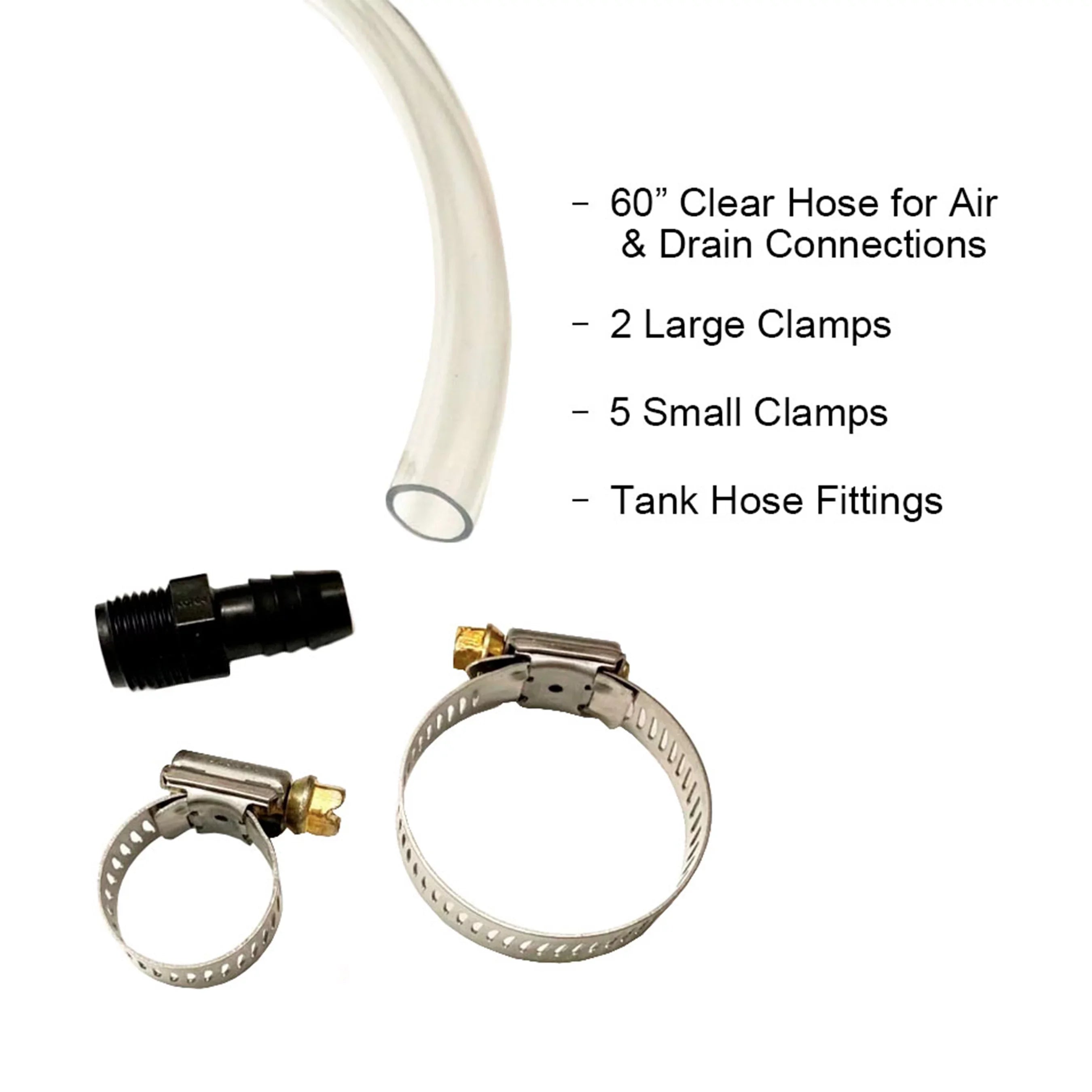 Fresh Fluid Tank Accessory Hose Connection Kit - RV, Concession, Trailer, Camper