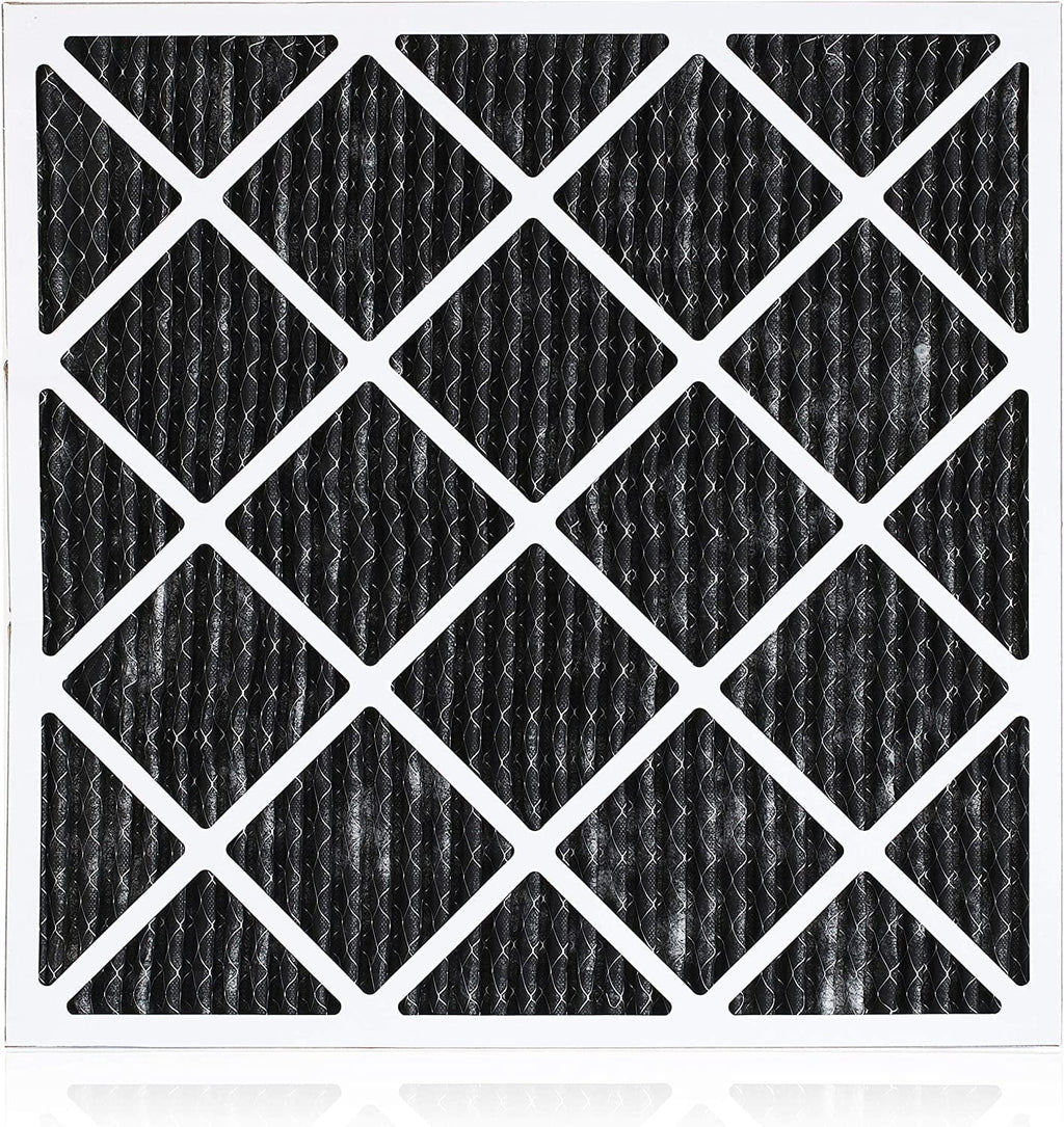 Filterbuy 25x25x1 MERV 8 Odor Eliminator Pleated HVAC AC Furnace Air Filters with Activated Carbon (3-Pack)