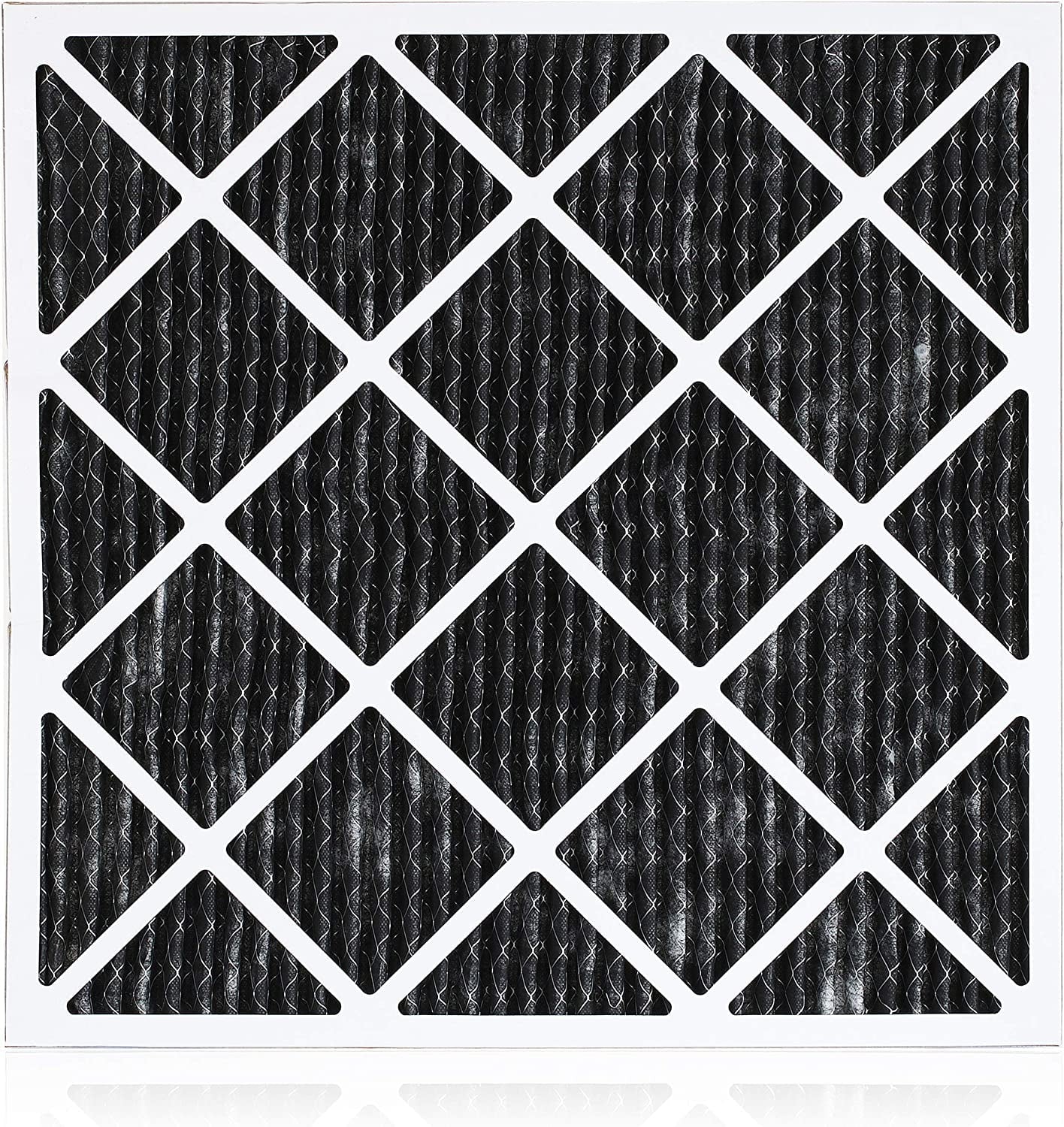 Filterbuy 25x25x1 MERV 8 Odor Eliminator Pleated HVAC AC Furnace Air Filters with Activated Carbon (3-Pack)