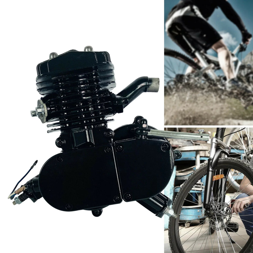 80CC 2-Stroke Petrol Gas Motor Engine Bike Single Cylinder Air-cooled Engine Pull Start for Bicycle Motorized 2.94KW 6500r/min