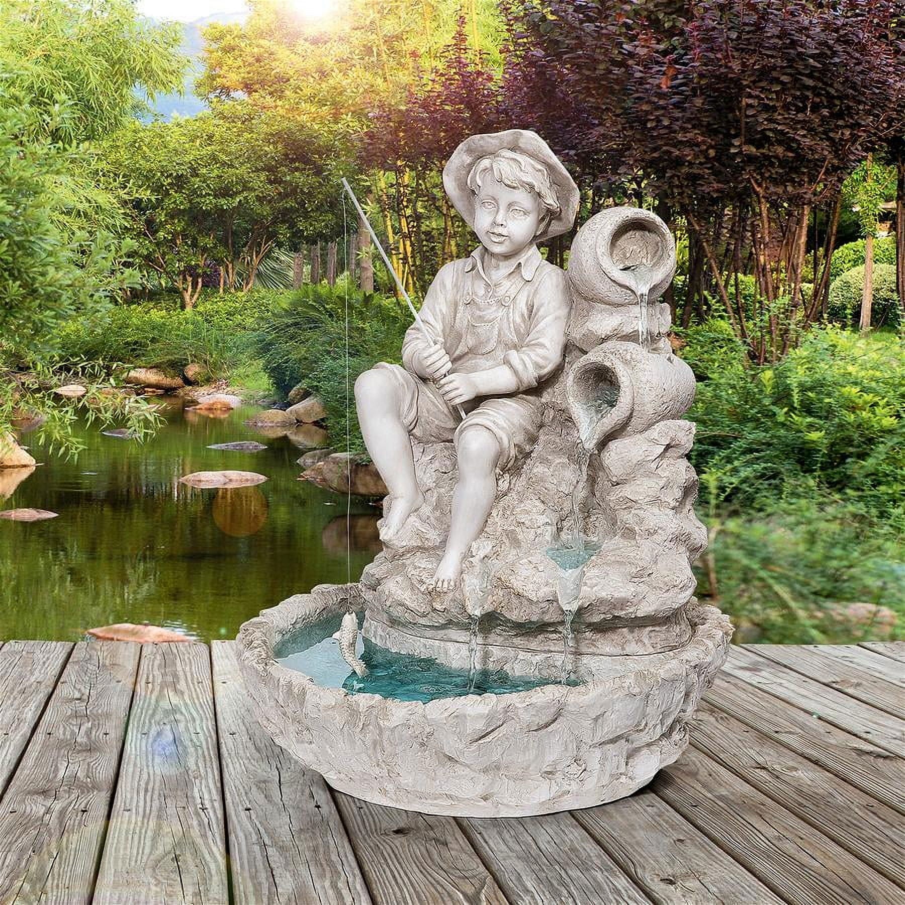 Design Toscano Little Fisherman at the Fishin Hole Sculptural Fountain