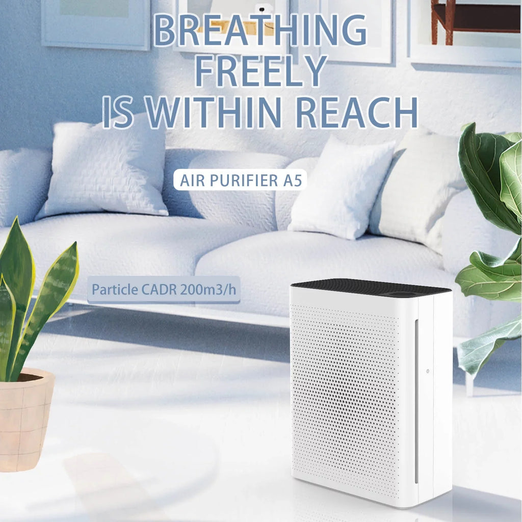 Olansi HEPA Air Purifier - Ultra High CADR, Adjustable Fan Speed, Quiet Sleep Mode - 410 sq. ft Coverage,White