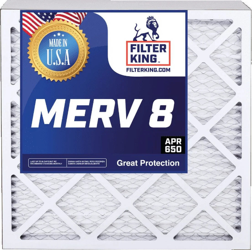Filter King 16x25x4 Air Filter | 5-PACK | MERV 8 HVAC Pleated A/C Furnace Filters | MADE IN USA | Actual Size: 15.5 x 24.5 x 3.75"
