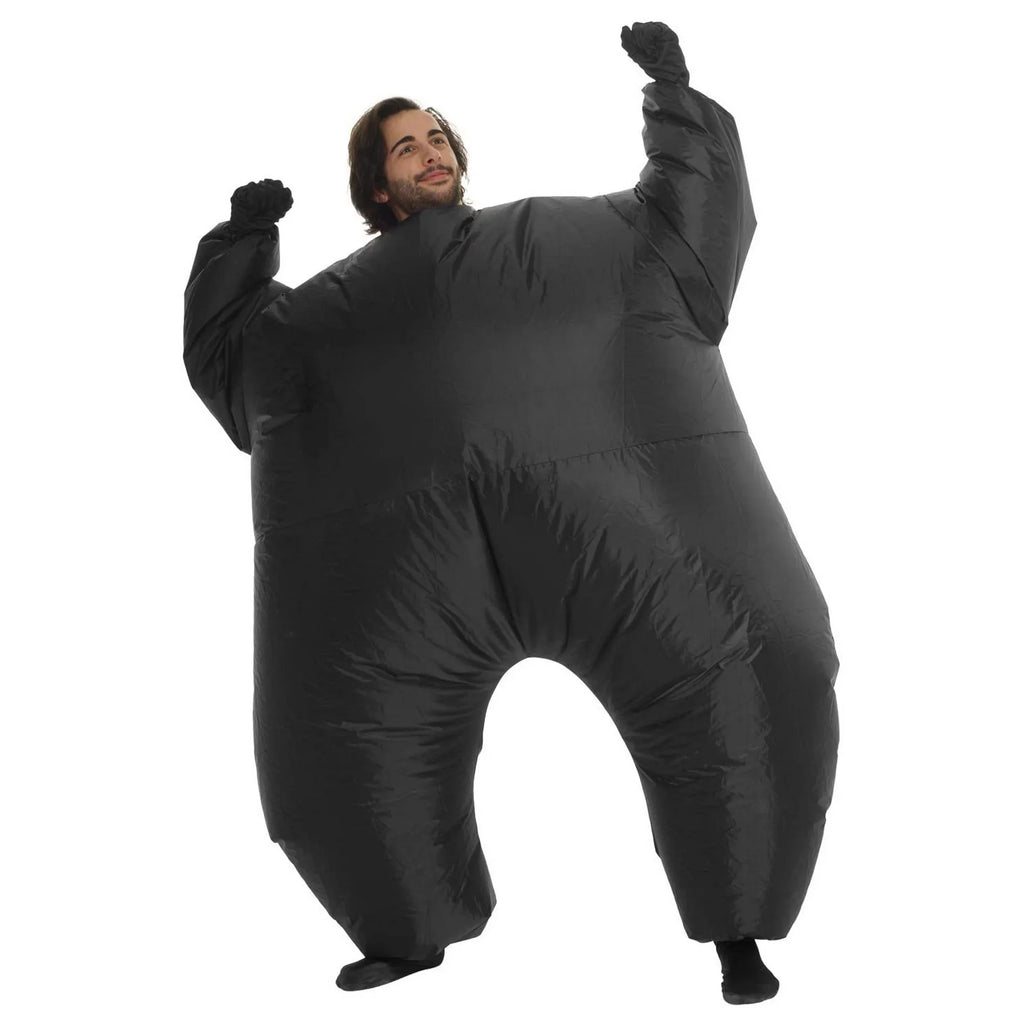 Morph Adult Inflatable Black LIGHT UP Costume Suit Halloween Black L