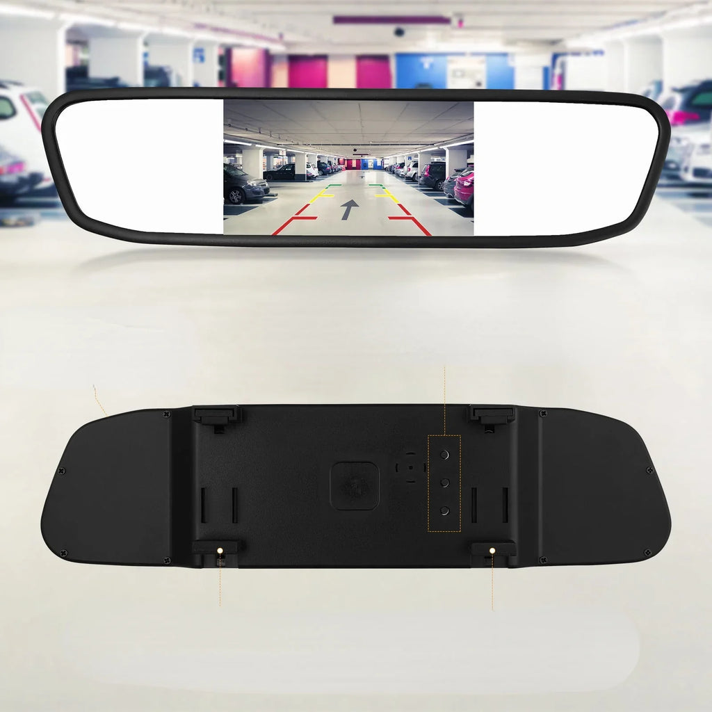 Cheefull Car Backup Driving Camera Camera 4.3" Rear View Mirror Cam Reverse Night Vision Vehicles Parking System Camera