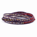 Spirit by Chelsea Taylor Multi Crystal and Multi Quartz Leather Multi-wrap Bracelet