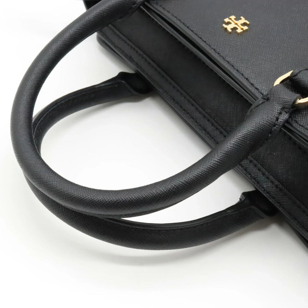 Pre-Owned TORY BURCH Tory Burch Handbag Shoulder Bag Leather Black (Like New)
