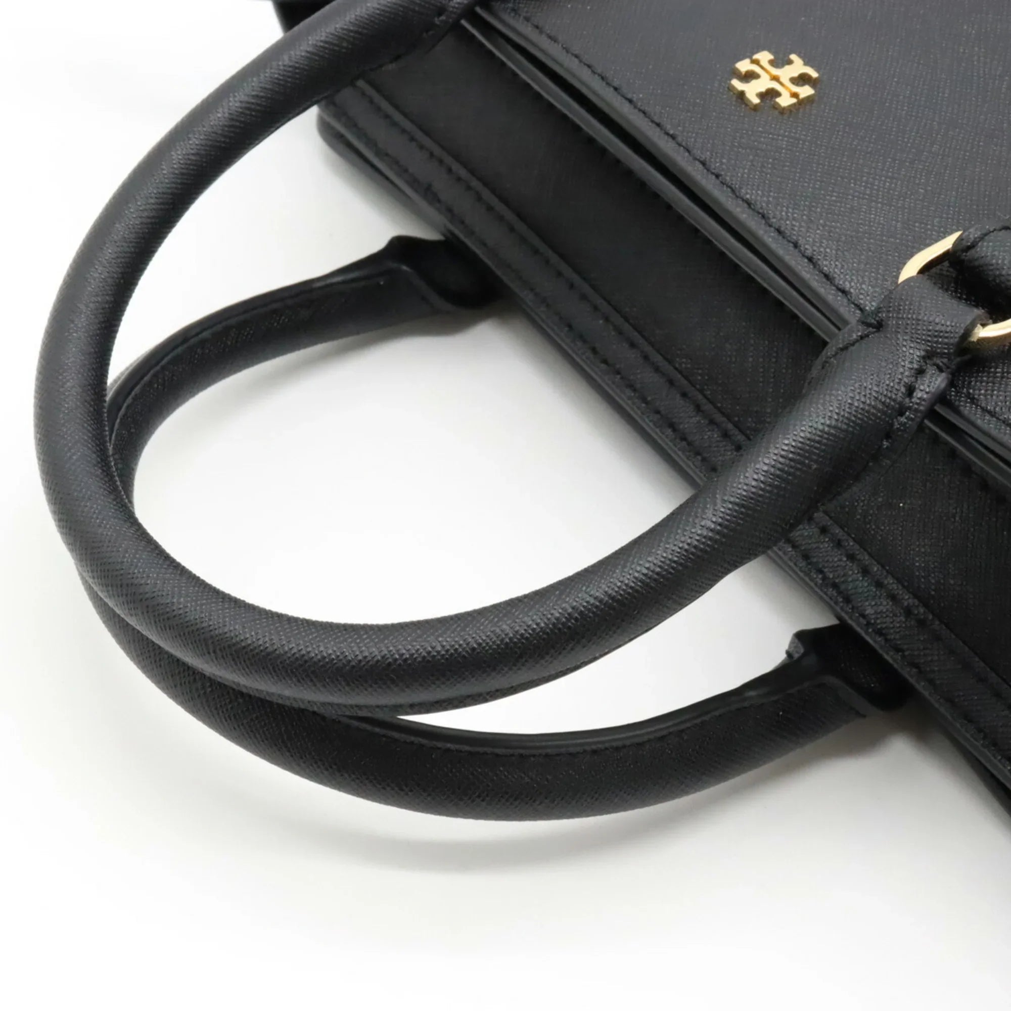 Pre-Owned TORY BURCH Tory Burch Handbag Shoulder Bag Leather Black (Like New)