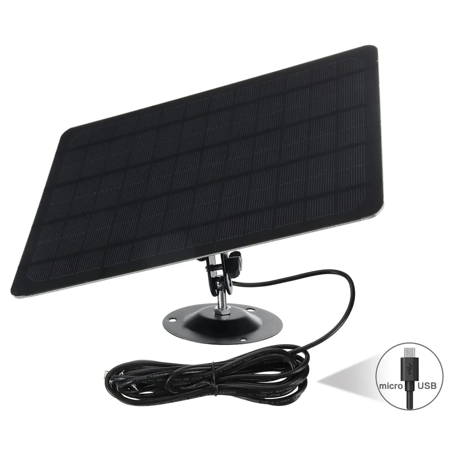 Shinysix USB Solar Panel 10W 6V Monocrystal Silicon Charging Plate, 360-degree Rotation, Fluid Wall Mounted for USB Camera