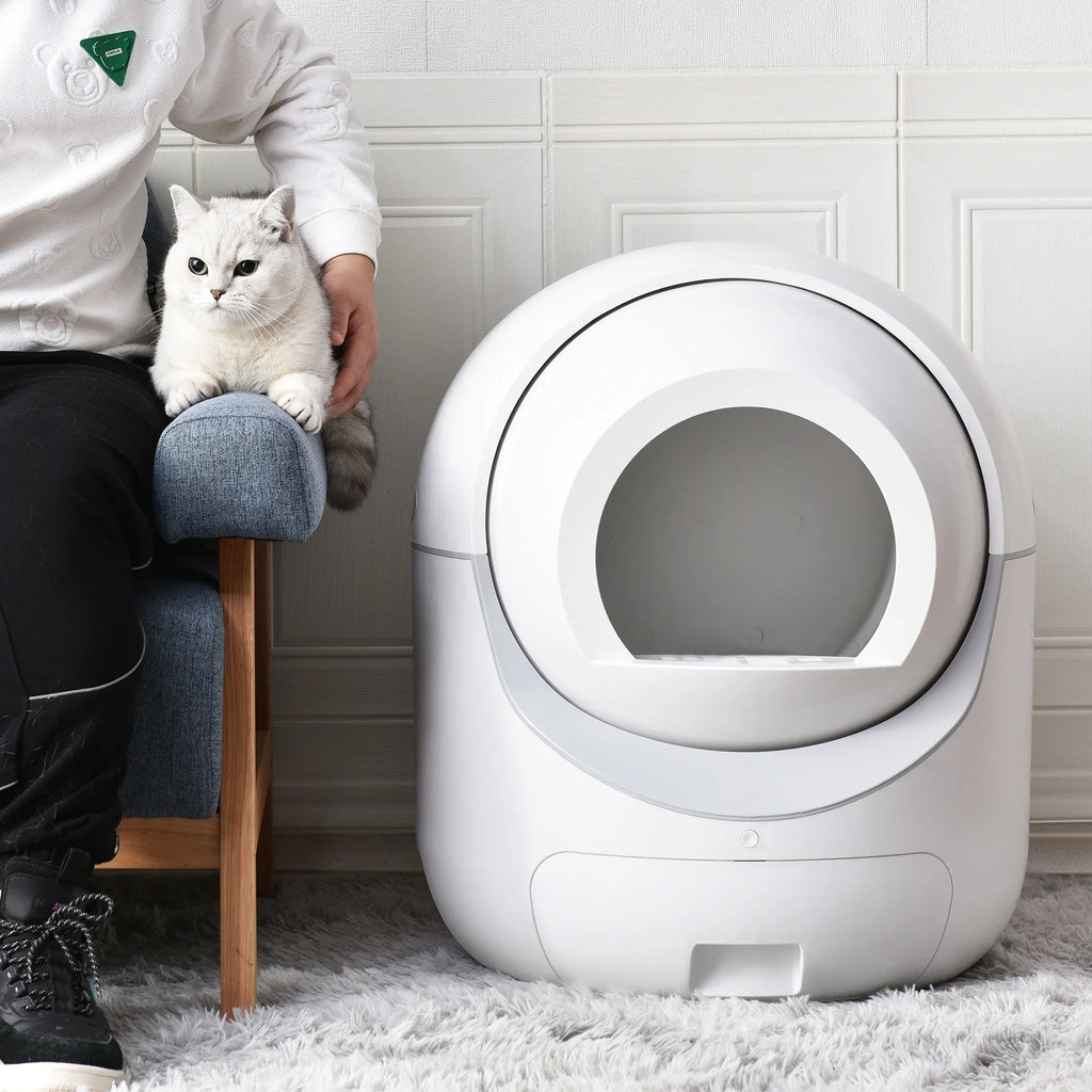 Smart Automatic Cat Litter Box, Self Cleaning Litter Box, App Control, Litter Robot Support 5G & 2.4G WiFi for Multiple Cats