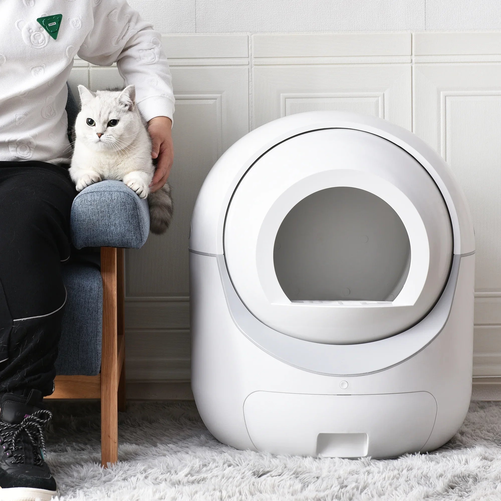 Smart Automatic Cat Litter Box, Self Cleaning Litter Box, App Control, Litter Robot Support 5G & 2.4G WiFi for Multiple Cats
