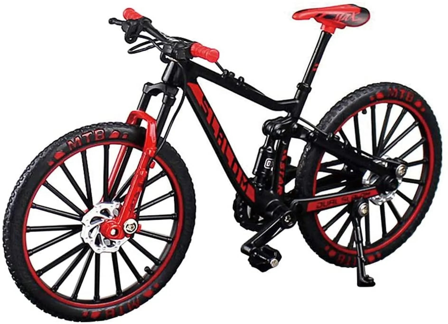 YEIBOBO ! Alloy Mini Downhill Mountain Bike Toy, Die-cast BMX Finger Bike Model for Collections (Black/Red)