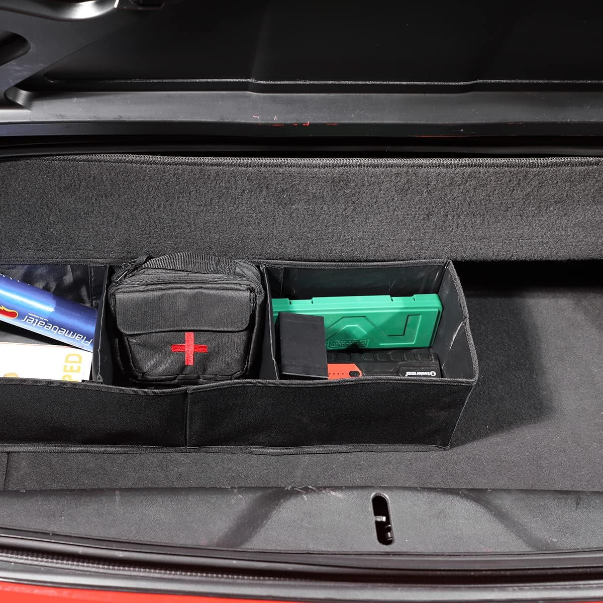 TINKI Car Trunk Organizer Fit For Chevrolet Corvette C7 2014-2019 Storage Organizer Multi-Compartment Oxford Cloth Long-lasting Collasible Portable Space Saving