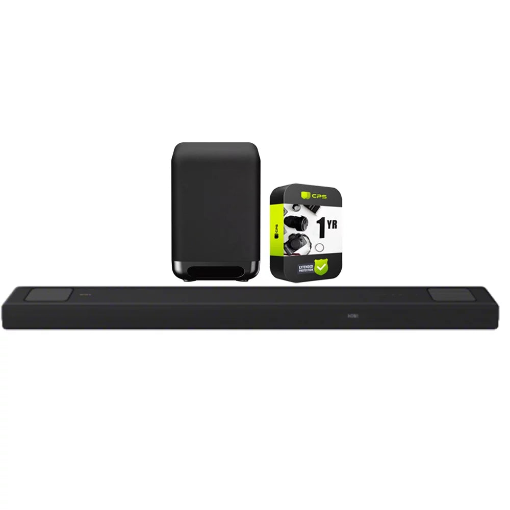 HTA5000 450W 5.1.2ch Dolby Atmos Soundbar Bundle with 7.1" 300W Wireless Subwoofer for HT-A9/A7000 Soundbars and 1 YR CPS