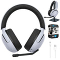 WHG500/W INZONE H5 Wireless Noise Cancelling Gaming Headset, White Bundle with Deco Gear Pro Audio Headphone Stand, 6 Foot USB-A to USB-C Cable & 2 YR CPS Enhanced Protection Pack