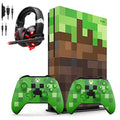 Pre-Owned 23C-00001 Xbox One S Minecraft Limited Edition 1TB Gaming Console with 2 Controller Included BOLT AXTION Bundle (Refurbished: Like New)