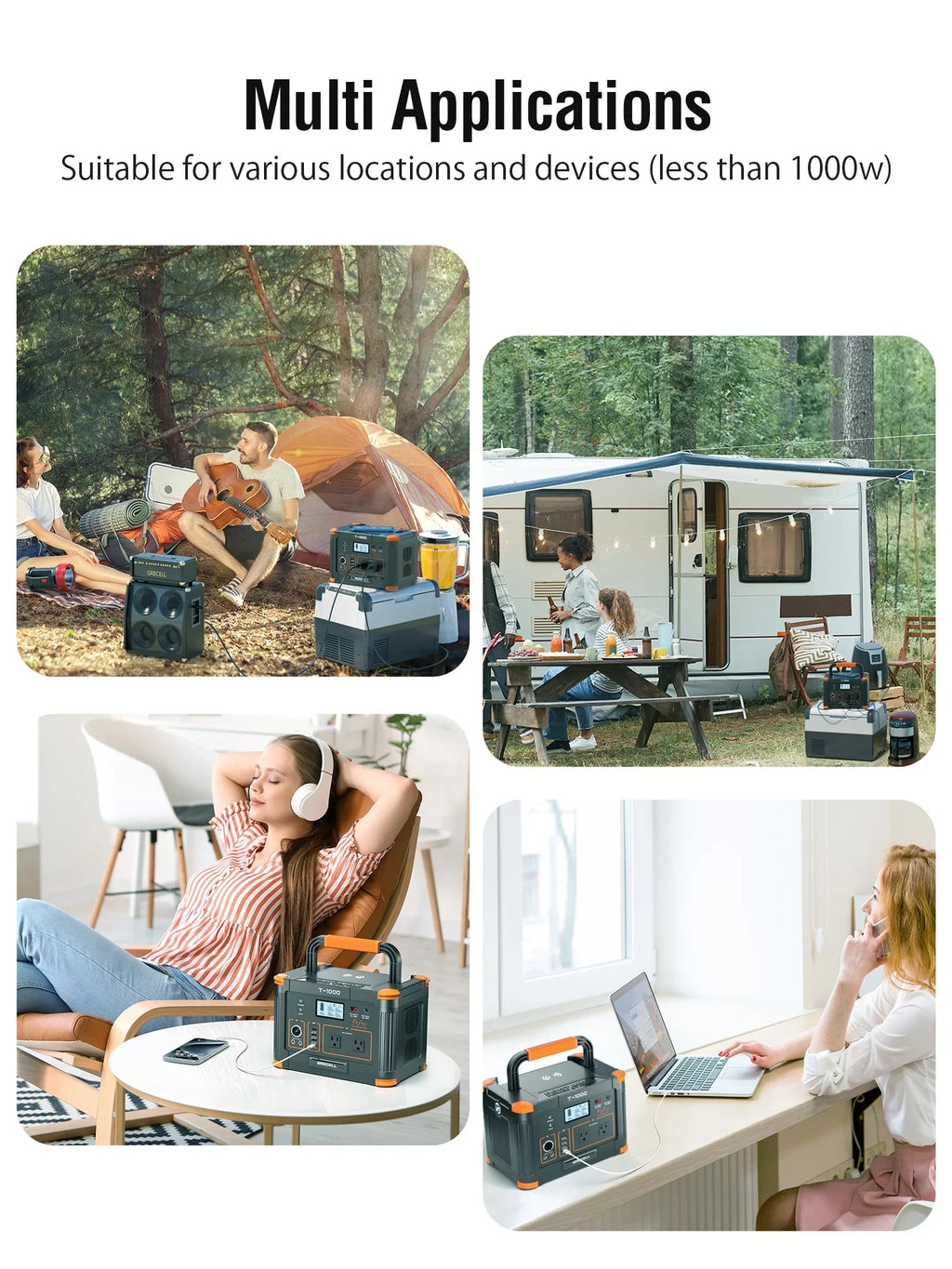 BEYGO Portable Power Station 1000W 999Wh Solar Powered Generator with 110V AC Outlet, PD 60W Fast Charging Backup Lithium Battery Pack Power Supply for Outdoor Home Camping Travel Emergency RV Van