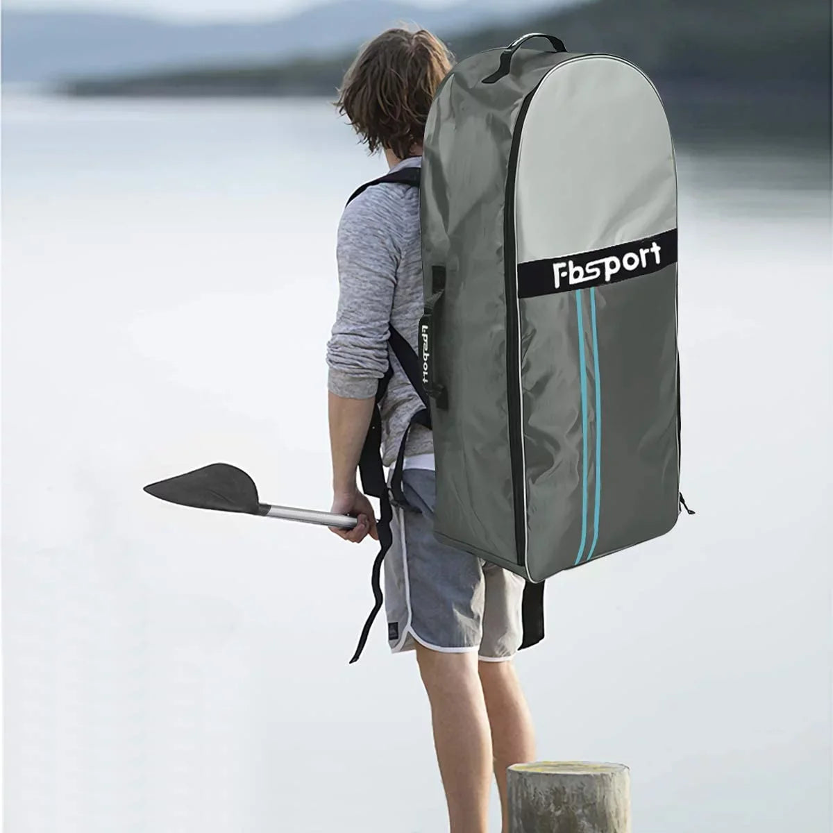 Fbsport Inflatable Paddle Board, Stand UP Paddle Board for Adult with Carry Bag, Shoulder Strap Air Pump All Accessories New