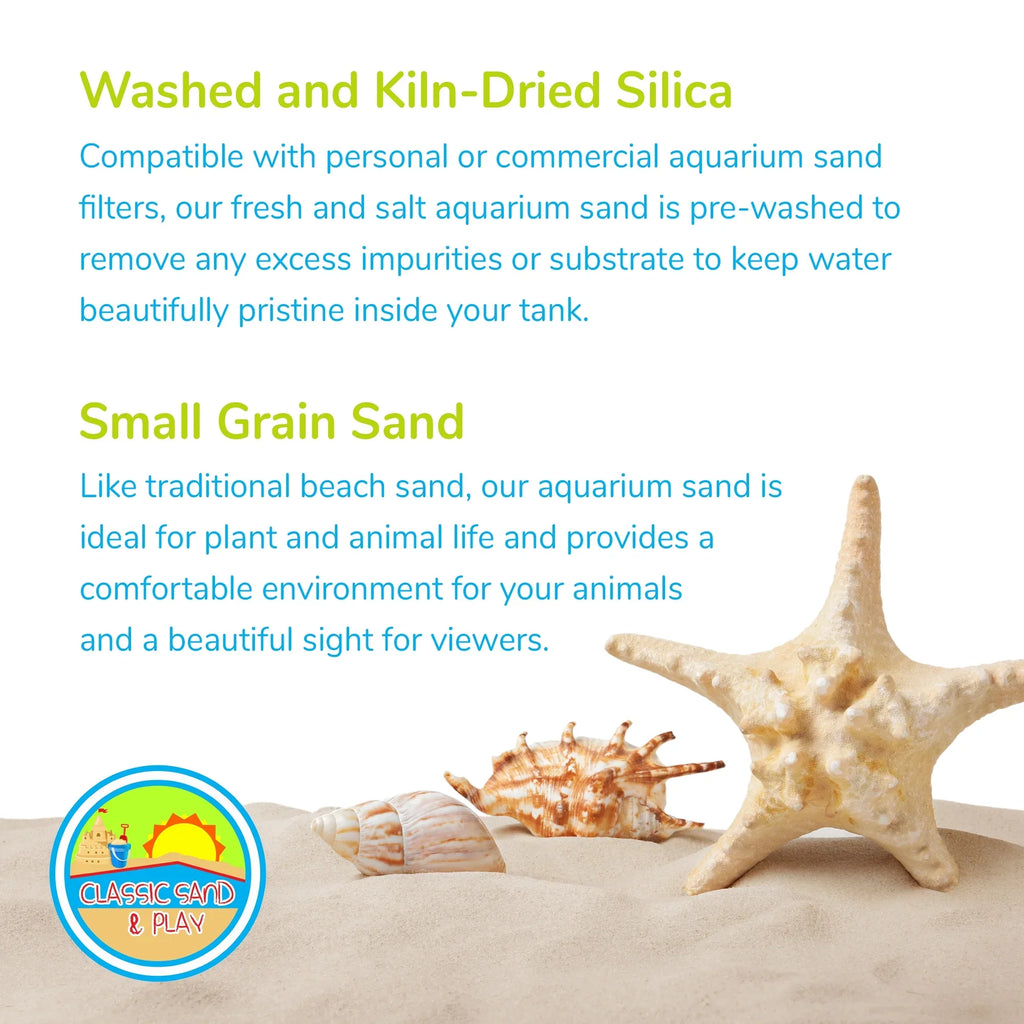 CLASSIC SAND & PLAY Natural Aquarium Sand for Liquid and Fluid Tanks, 20 lb. Yellow