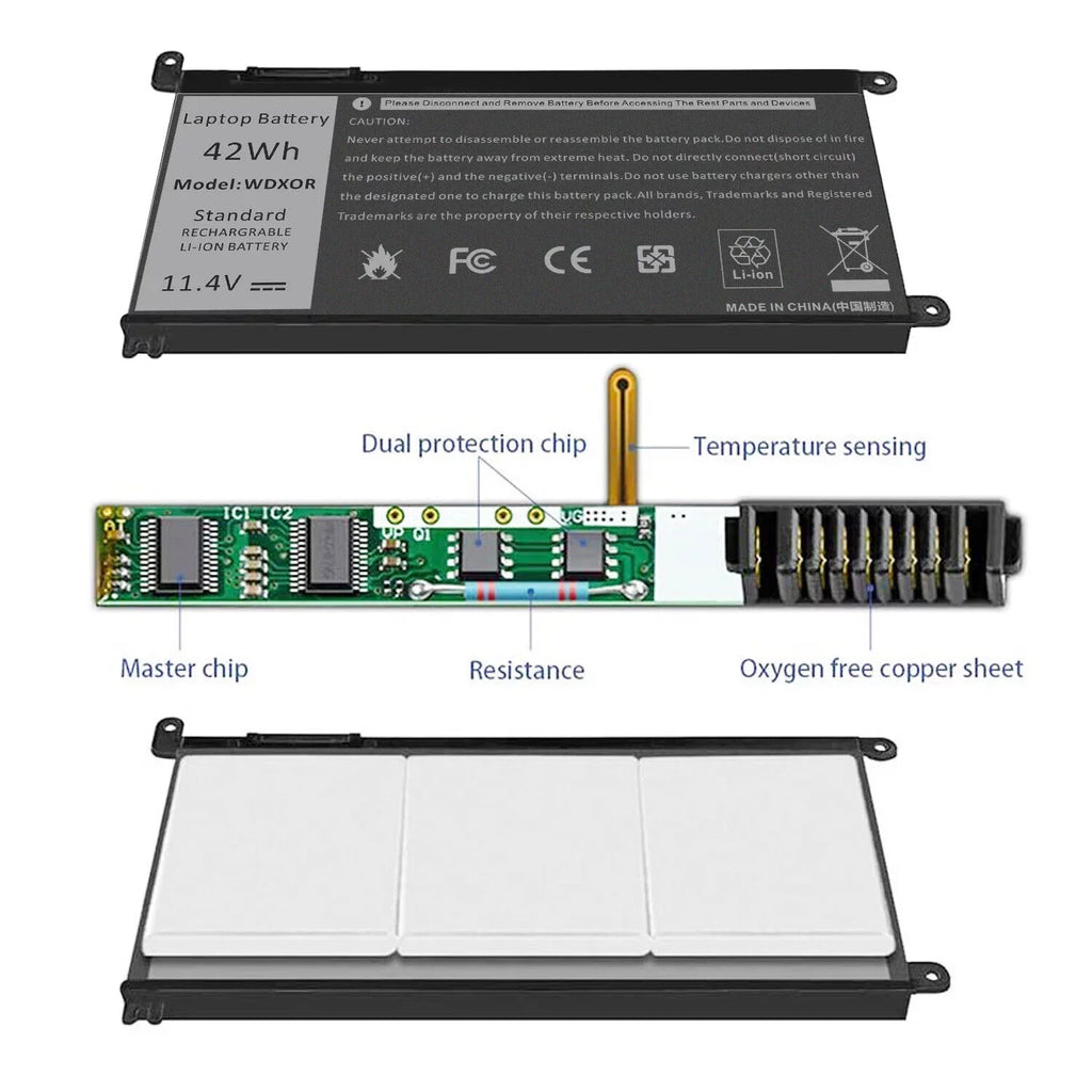 42Wh For Inspiron 15-5567 5568 14-7460 P58F T2JX4 Battery WDXOR WDX0R